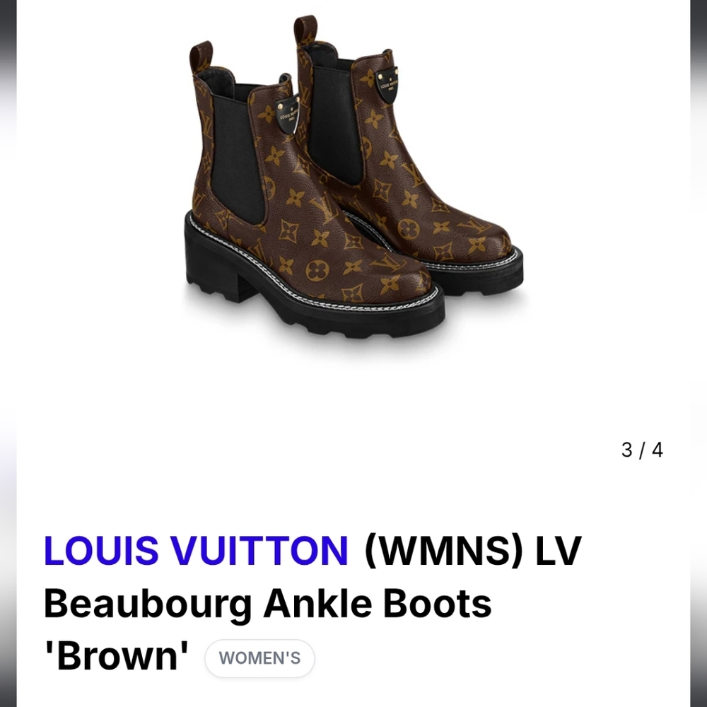 Nwt Louis Vuitton Monogram Brown Ankle Boots Size 39.5 Sold Out - Picture 5 of 13